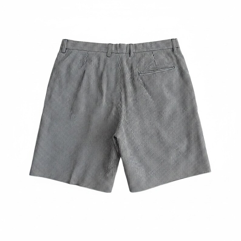 Ben Sherman EC1 Slim Fit Chino Shorts Men's 33 Black White Gingham Check Plaid Bild 5