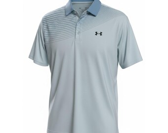 Under Armour The Playoff Polo Men's Medium Light Blue Grid Graphic Golf Shirt