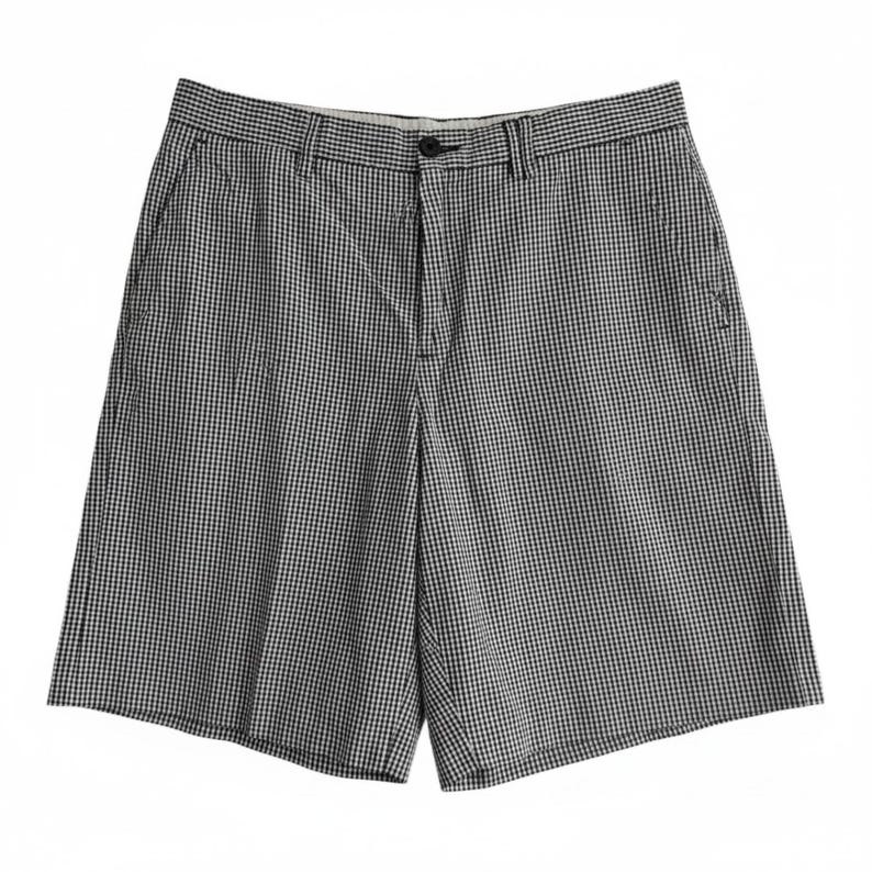 Ben Sherman EC1 Slim Fit Chino Shorts Men's 33 Black White Gingham Check Plaid Bild 6