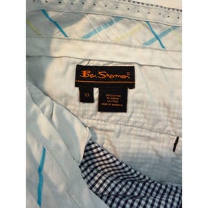 Ben Sherman EC1 Slim Fit Chino Shorts Men's 33 Black White Gingham Check Plaid Bild 3