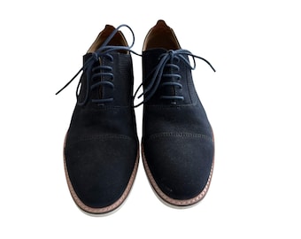 Aldo Men’s Navy Suede Cap Toe Oxfords - Navy Blue - NWOB