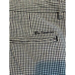 Ben Sherman EC1 Slim Fit Chino Shorts Men's 33 Black White Gingham Check Plaid Bild 2
