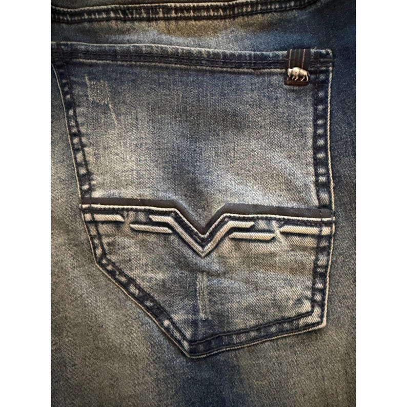 Buffalo David Bitton Straight Six Jeans Men's 32X30 Blue Stretch Denim image 4