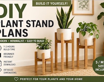 DIY Mid Century Modern Plant Stand Plans – Easy Build PDF (Instant Download)
