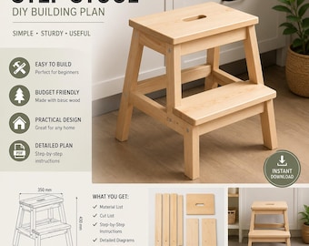 Planos para taburetes de madera / Guía sencilla para construir muebles (Descarga en PDF)