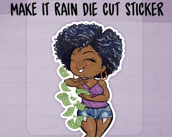 Make It Rain Payday Curvy Girl Sticker Decal - Miss Moss Stickers