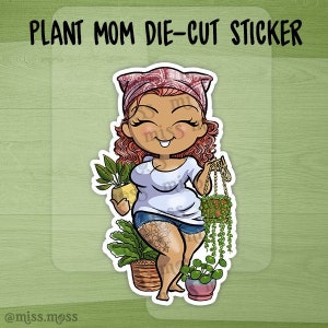 Vinil à prova d'água Plus Size Boho Plant Lover Girl Decalque adesivo cortado