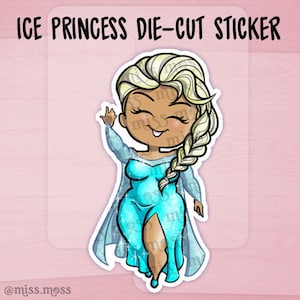 Ice Princess Curvy Girl vinyl gestanste waterdichte sticker