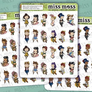 Mini Curvy Pinup Calendar Girl Waterproof Vinyl Planner Stickers