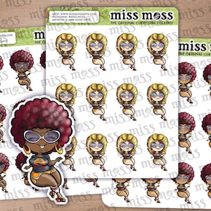 70年代のローラースケーターガールビニールプランナーステッカー