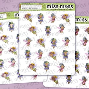 Teeny Curvy Fairy Assorti Waterdichte Vinyl Planner Stickers - Tiny Mini Fairy Stickers