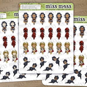 Mini Superhero Assorted Sampler Waterproof Vinyl Planner Stickers