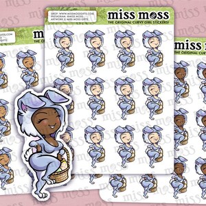 Bunny Girl Easter Onesie Waterproof Vinyl Planner Stickers