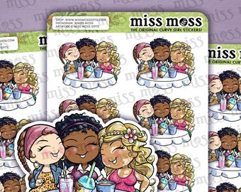 Plus Size BFF Girl's Day Out Assortment Sampler Vinyl Planner Stickers