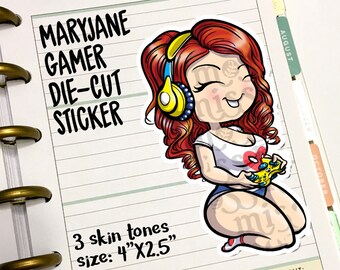 Gamer Streamer MaryJane Waterproof Vinyl Sticker Decal - Miss Moss Stickers