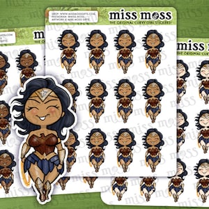 Stickers pour agenda en vinyle imperméable Super Warrior Woman