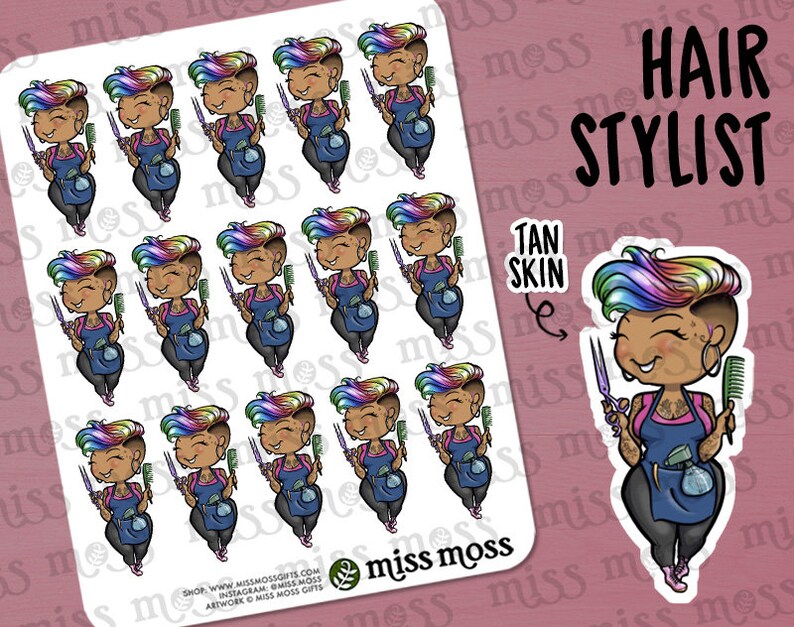 Hair Dresser Stylist Girl Barber Esthetician Planner Stickers Etsy