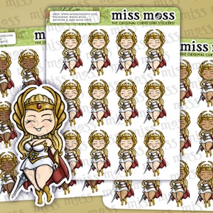 Thick Warrior Babe She-Ra Vinyl Planner Stickers