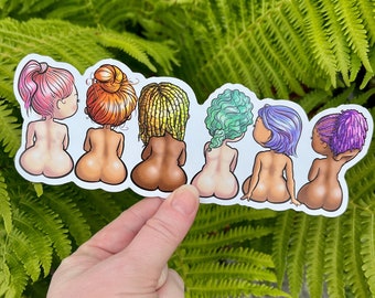 Rainbow Booty Babes Pride Sticker - Waterproof Vinyl Decal