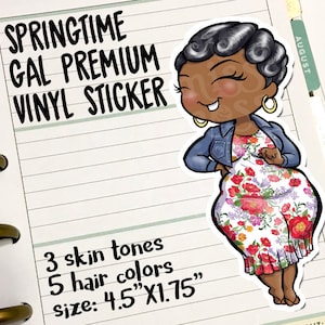 Spring Fashion Thick Curvy Girl Die-Cut - Miss Moss Stickers