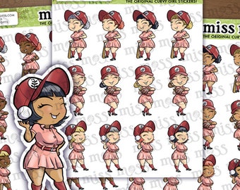 A League of Their Own Baseball Softball Waterproof Vinyl Planner Stickers