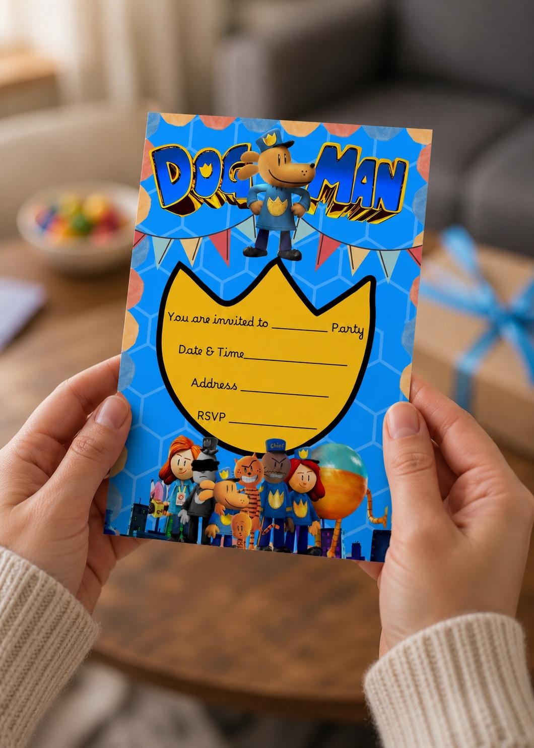 Editable Dog Man Birthday Invitation - Instant Download - Etsy