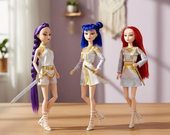 Ensemble de poupées tendance à collectionner avec des tenues colorées et des personnalités uniques pour les enfants