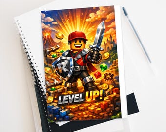 Niveau omhoog! Adventure Knight-dagboek | Ruled-notebook, omslag gaming-avontuur