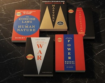 Colección de 5 libros de Robert Greene / 48 leyes del poder, el dominio, la guerra, la seducción y la naturaleza humana / Estrategia y psicología