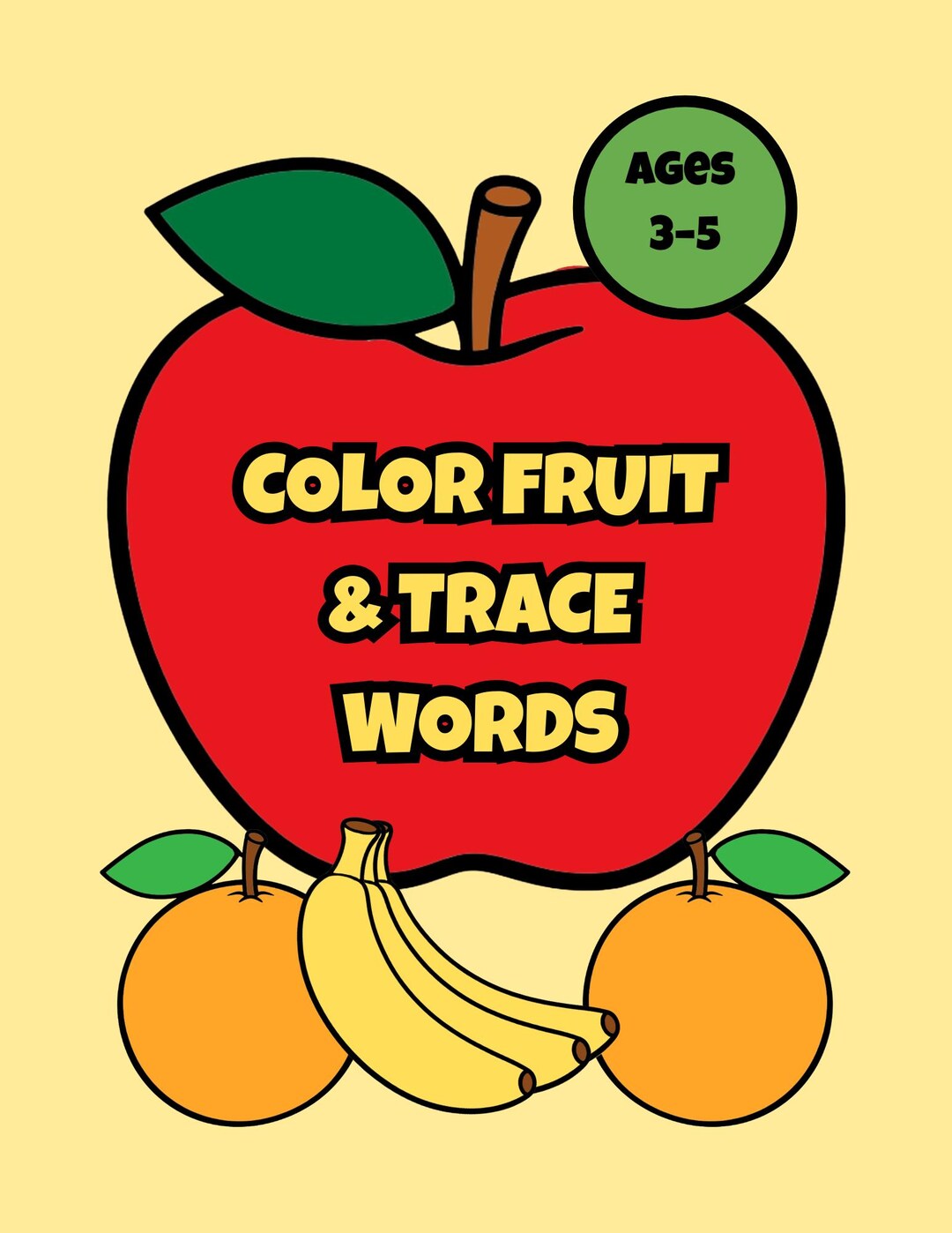 Fruit Coloring & Tracing Worksheets for Toddlers Ages 3–5 | Printable ...