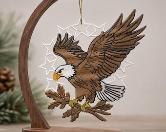 FSL Eagle Earrings Embroidery Design, Patriotic Lace Jewelry Pattern (Digital Download)