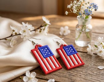 USA Flag FSL Earring Embroidery Design, American Lace Ornament File (Digital Download)