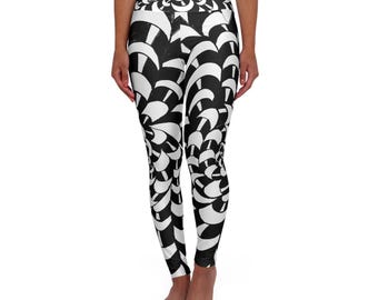 Damskie legginsy do jogi z wysokim stanem i nadrukiem AOP dla wygody i stylu