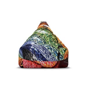 Colorful Bean Bag Chair Cover, Vibrant Floor Cushion with Rainbow Pattern