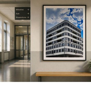 Leipzig Architecture Digital Art Print with Inspirational Reading Quote