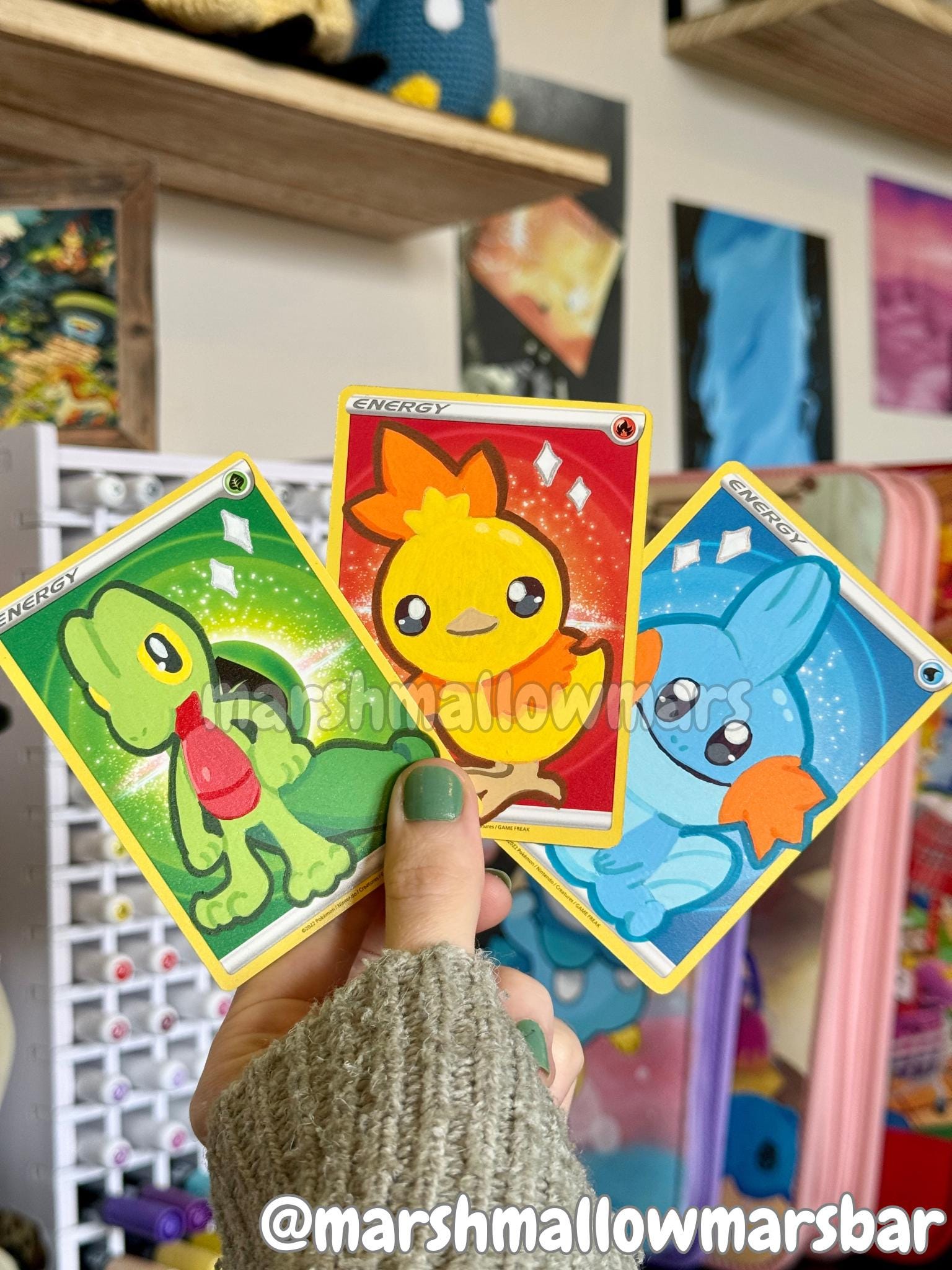 pokemon energy card art Unique Custom Hand Painted Cards Charizard Painted on Energy