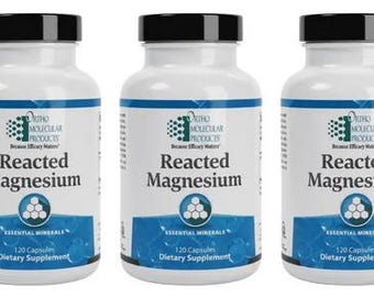 3x Orthomolecular Reacted Magnesium 120 capsules each