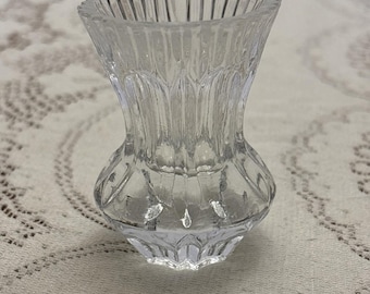 Vintage Clear Cut Crystal Toothpick Holder Bud Vase Decorative Dainty