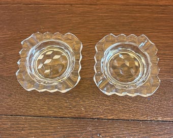 Set Of 2 Vintage Fostoria American Small Square Individual Ashtray 3x3