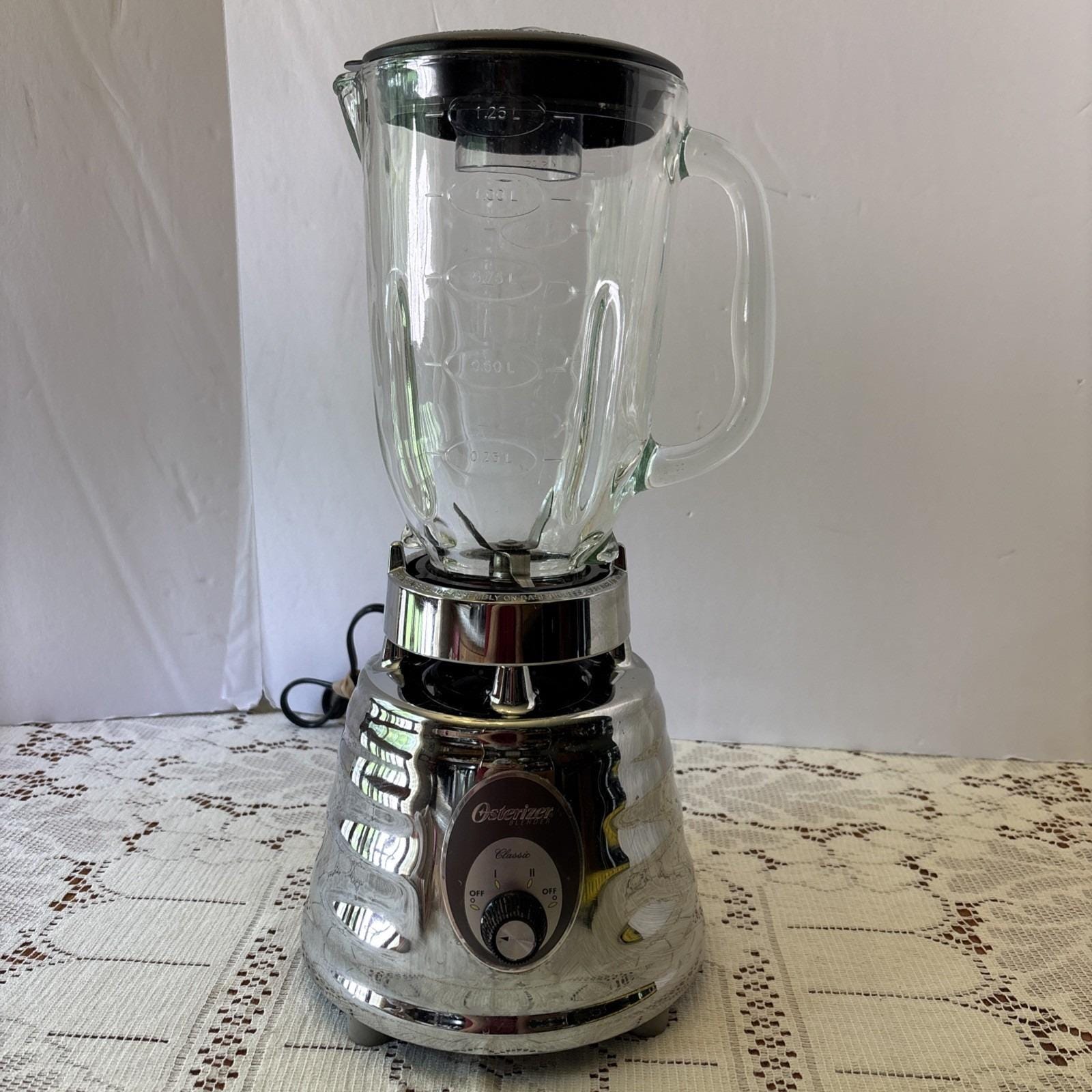Vintage Osterizer Oster Classic Blender 564A Silver Chrome 500W