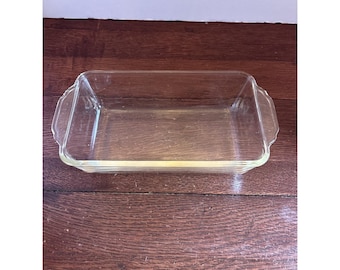 Vintage Fire King Anchor Hocking # 409 Clear Glass 1 qt. Baking Loaf Dish Pan