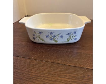 Corning Ware A-1-B Blue Dusk Blumen Auflaufform 1 Liter EUC