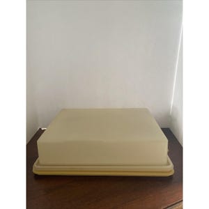 Porta-bolos retangular vintage Tupperware Harvest Gold, modelos 622 e 623.