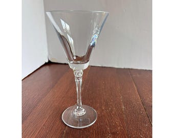 Towle Lead Crystal Martini Glass 7.5 Inch Clear Stemware Austria Faceted Stem