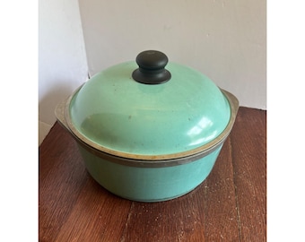 Vintage Club Aluminum Dutch Oven Turquoise Aqua Teal 4.5 Qt Pot with Lid 10 Inch