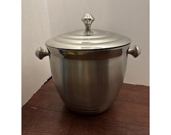 Barware Lenox Tuscany  Ice Bucket  Stainless Steel 9" Tall with Handles Used