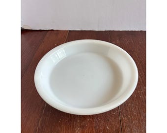 Vintage Glasbake Milk Glass Pie Plate 9.5 Inch Round Ovenware J-510 Made in USA