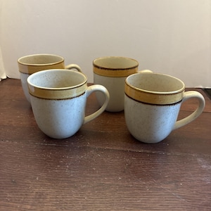 Thomson Pottery Coffee Mug Petal Cream Set Of 4