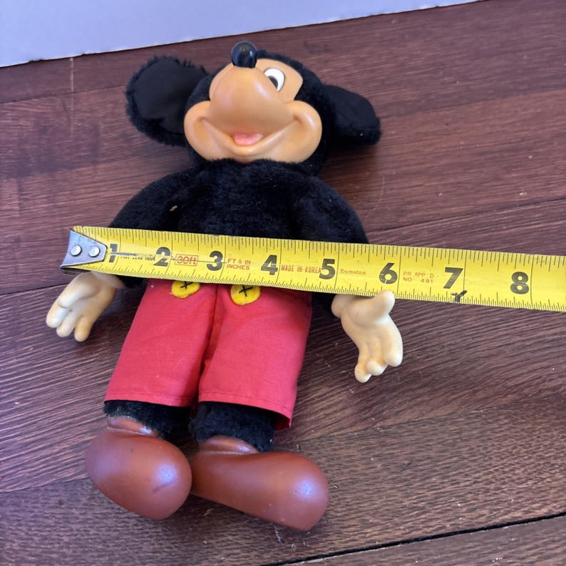 Vintage Disney Mickey Mouse 9" Beanbag Doll Plush Toy Applause Vinyl Face Hands image 3
