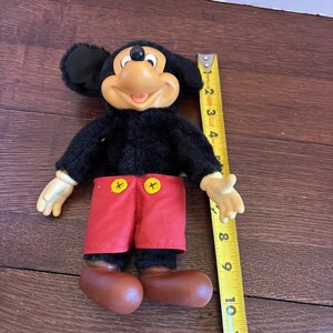 Vintage Disney Mickey Mouse 9" Beanbag Doll Plush Toy Applause Vinyl Face Hands image 2
